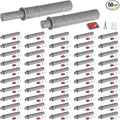 Lounsweer 50 Pack Magnetic Push Latches for Cabinet Door 2.87 Inches Short Push to Open Cabinet Hardware Pop up Lock Magnetic Latch for Closet Cupboard Wine Rack Dresser Drawer Sliding Door(Grey)