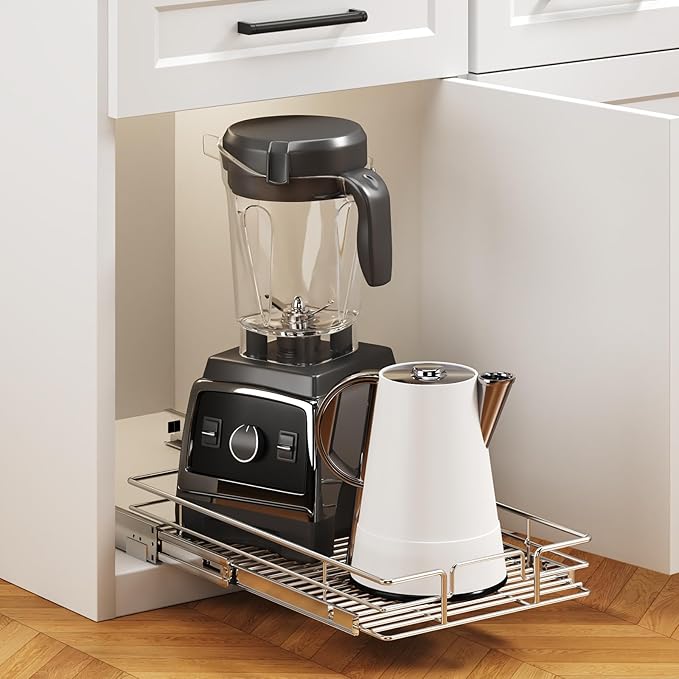 Pull Out Cabinet Organizer 12½" W x 21½" D, Heavy Duty Cabinet Pull Out Shelves, Slide Out Drawers Organization for Kitchen Cabinets Bathroom