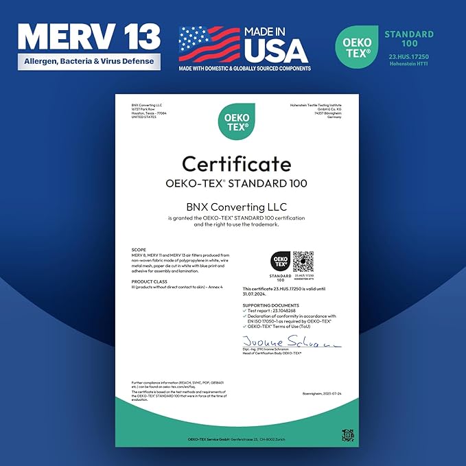 BNX TruFilter 12x20x1 Air Filter MERV 13 4-Pack) - MADE IN USA - Electrostatic Pleated Air Conditioner HVAC AC Furnace Filters for Allergies, Pollen, Mold, Bacteria, Smoke, Allergen, MPR 1900 FPR 10
