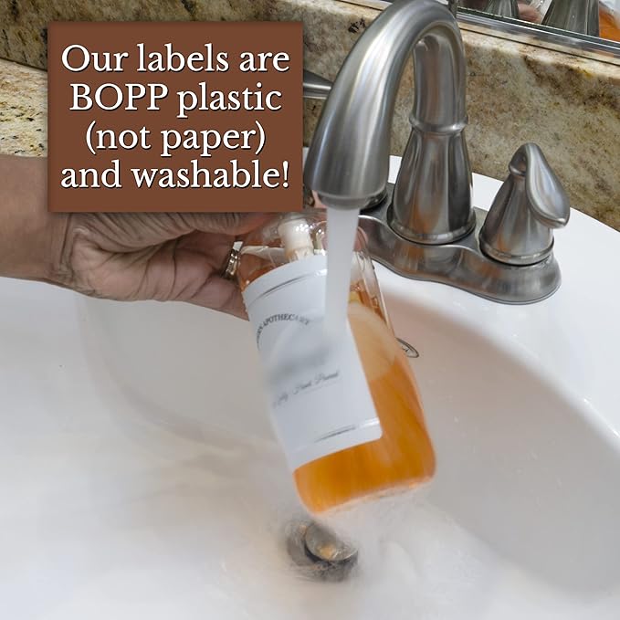 Clear Refillable Shampoo and Conditioner Bottles - Body Wash, Shampoo and Conditioner Dispenser - PET Plastic Shampoo Bottles Refillable with Pump - Waterproof Labels - 16 oz, 3 Pack (Stainless Steel)