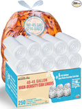 40-45 Gallon Trash Bags, 250 Count Bulk, Heavy Duty Clear Plastic Recycling Garbage Bags, Multi-purpose Can Liners for Business Home Commercial, Industrial Contractors, Storage, Outdoor