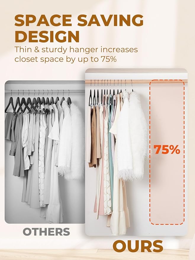HOUSE DAY Velvet Skirt Hangers 12 Pack, Black Velvet Pant Hangers with Adjustable Clips, Space Saving Slim Shorts Hanger, Heavy Duty Non Slip Clip Hanger for Pants, Skirts, Shorts
