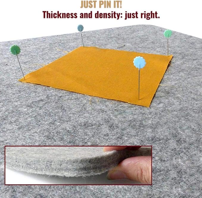 Extra Large Wool Pressing Mat 22" x 60" with Carrying Case – 100% New Zealand Wool Ironing Pad for Quilting, Sewing & Embroidery – Heat Retaining & Double-Sided Pressing Surface