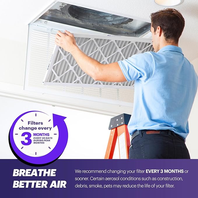 BNX TruFilter 18x18x1 Air Filter MERV 8 (6-Pack) - MADE IN USA – Dust & Pet Defense Air Conditioner HVAC AC Furnace Filters for Dust, Pet, Mold, Pollen MPR 600 – 700 & FPR 5
