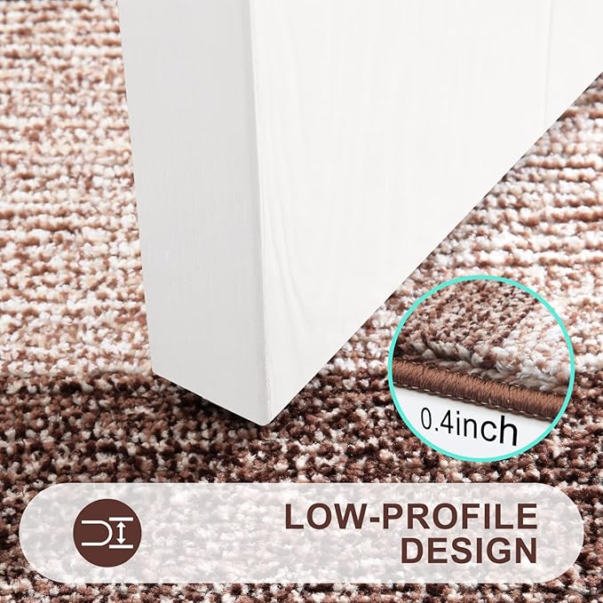 Kitinjoy Indoor Outdoor Door Mat, 59x20 Non-Slip Absorbent Dirt Trapper, Low-Profile Washable Inside Entrance Front Floor Mat, Sturdy Soft Entry Doormats for Entryway, Brown