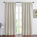 RYB HOME Blackout Curtains for Bedroom, Window Shades Thermal Insulating Privacy Drapes for Living Room Classroom Kitchen Bathroom Dining, Wide 42 x Long 72 inch, Natural 2 Panels