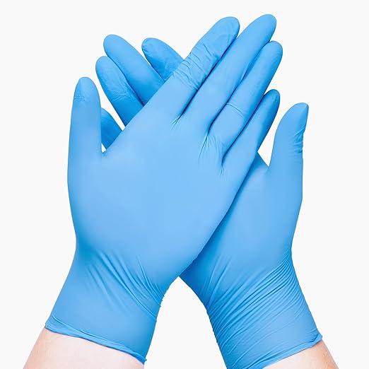 Disposable Nitrile Exam Gloves, Blue, Nitrile Gloves Disposable Latex Free, Medical Gloves, Cleaning Gloves, Food-Safe Rubber Gloves, Powder Free, Non-Sterile, 100-ct Box (XL)