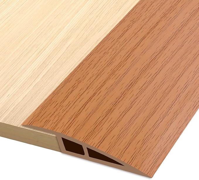 Vinyl Door Threshold Flooring Transition Strip Self Adhesive Carpet Edging Strip for Laminate Doorway Edge Threshold from 1/5" to 2/5" (Yellow Wood Grain, 10 Ft)