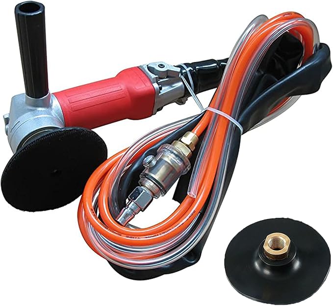 Air Grinder,4-Inch Air Wet Stone Polisher 5500 Rpm with Rear Exhaust,Air-Powered Stone Polisher