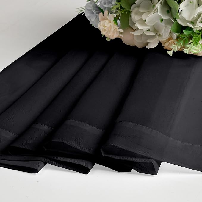 Chyhomenyc Black Sheer Curtains 30 inch Length 2 Panels, Light Filtering Voile Rod Pocket Short Window Curtians for Bathroom Living Room Farmhouse Small Windows, 42Wx30L inches