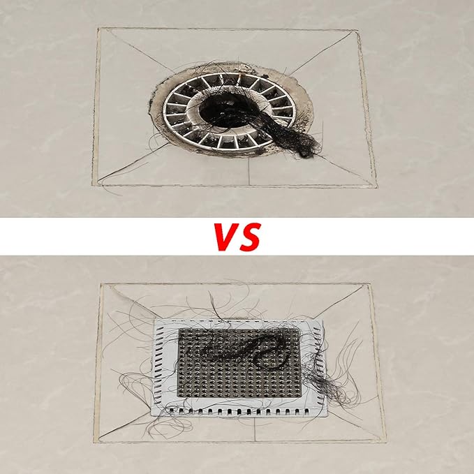 Shower Drain Hair Catcher/Drain Strainer/Shower Drain Cover for Bathroom Floor Drain, Stainless Steel and Silicone (Patented Product)