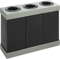 Safco Trash Can Recycle Bin Combo, 28 Gallon Each (3 Bin), At Your Disposal Recycling Center, Black/Grey