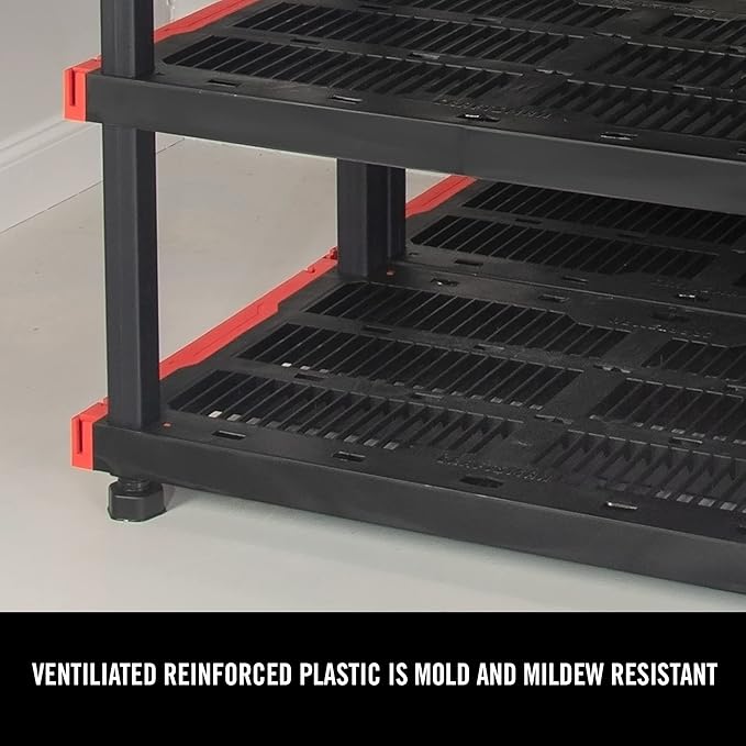CX Craftsman, 4-Tier Highly Durable Storage Rack, 200lbs/shelf, (55”H x 40”W x 24”D), Interlocking Shelving Unit and Weather-Resistant Design, American Made Garage Shelf