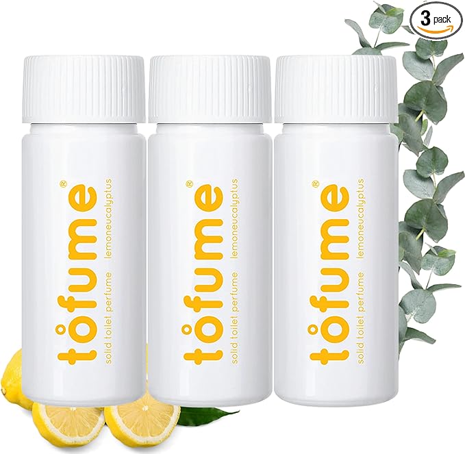 Effervescent Bathroom Air Freshener - Lemon Eucalyptus - Toilet Deodorizer, Bathroom Odor Eliminator, Toilet Freshener, Flushable Air Freshener Toilet Tablets, 3 Pack (90 Tablets)