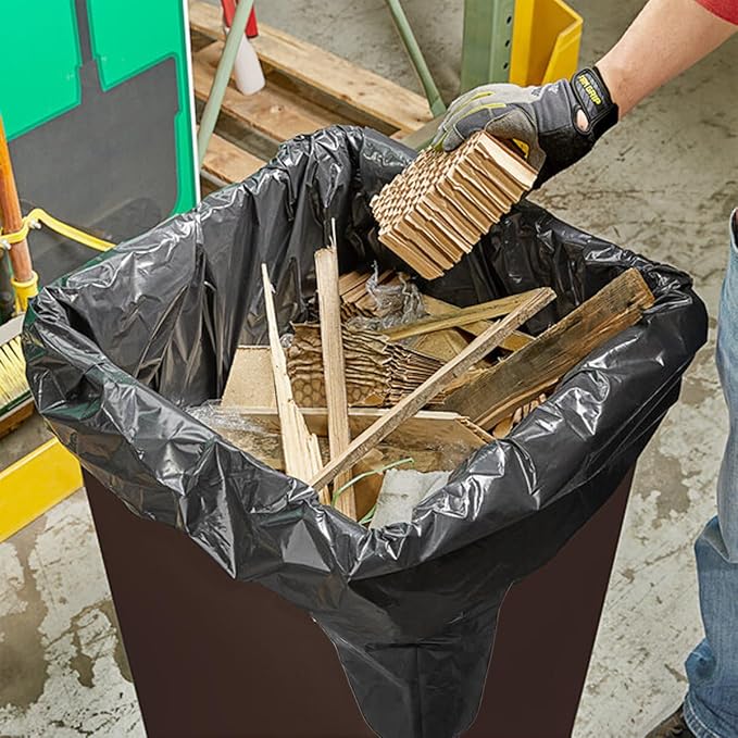Contractor Heavy Duty Trash Bags 42 Gallon | 26 Count | 3 MIL | 32.8" X 46" | Large Black Flap Tie Construction Garbage Bags for Business Home Commercial, Industrial, Storage, Outdoor