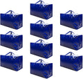 VENO 10 Pack Moving and Storage Bags, Heavy Duty, Alternative to Moving Boxes, Large Packing Totes Supplies for College Dorm Room with Zipper for Clothes, Wide Open Design (Blue, 10 Pack)