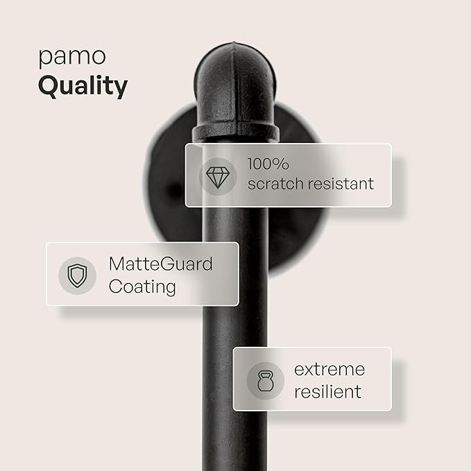 pamo Industrial Pipe Clothing Rack with Shelf - 220 lbs Capacity - Free Standing Clothes Rack and Walk In Closet for Wardrobe