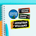 Personalized Name Tag Stickers for Kids (130+ Pack) | Dinosaur Waterproof Labels for School Supplies, Bottles & Lunch Boxes | Custom Vinyl Name Labels for Clothing & Toys (C. Dinosaur)