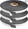 Seal Foam Tape,1/2 Inch W x 1/8 Inch T Weather Stripping for Door and Window,High Density Single Sided Closed Cell Door Insulation Weather Strip, 3 Rolls Total 50FT Black