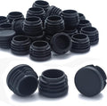 Furnigear Plastic Plugs Tubing End Caps Chair End Caps 1 1/4" Outside Bottom Round Tubing Caps Round Furniture Sliders Glides Black (Fit 1.17-1.21" Tube Inner Diameter, 24pack)