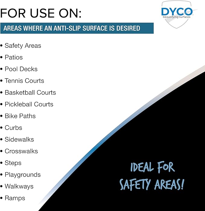 DYCO Court & Floor Anti-Slip Coating - Slip Resistant Pavement, Cement & Concrete Paint for Pickleball, Tennis & Basketball Courts, Exceeds ADA Standards for Safety Areas (Moss Green, 5 Gallons)