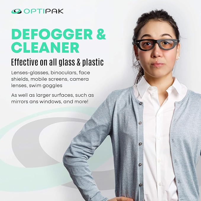 Anti Fog Wipes for Glasses, Binoculars, Face Shields, Ski Masks or Swim Goggles | Pre-Moistened Cleaning Antifog Lens Wipes for Eyeglasses and Defogger for Glasses (250 Count)
