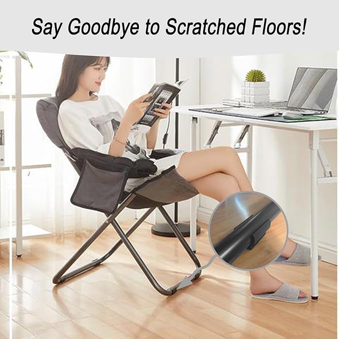 Rectangle U Shaped Chair Leg Tips Cap with Felt Pads,Furniture Feet Protectors Slide Smoothly Glides,Protect Hardwood Floor No Scratches No Noise,Fit 19mm(3/4inch) Diameter Tubular Legs (Black 8PCS)