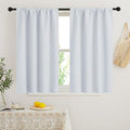RYB HOME Small Window Curtains Blackout - Privacy Energy Saving Insulating Curtains Blinds for Bedroom Bathroom Basement Kids Nursery Kitchen, W 34 x L 48 inches, Greyish White, 2 Panels
