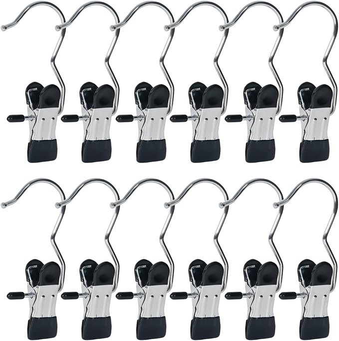 15/30/50Pcs Upgrade Double Head Clamp Dipped Clothespin for Laundry Hooks with Clips, Boot Holder, Hanging Clips, Portable Multifunctional Hangers Single Clip Space Saving for Jeans, Hats (50, Black)