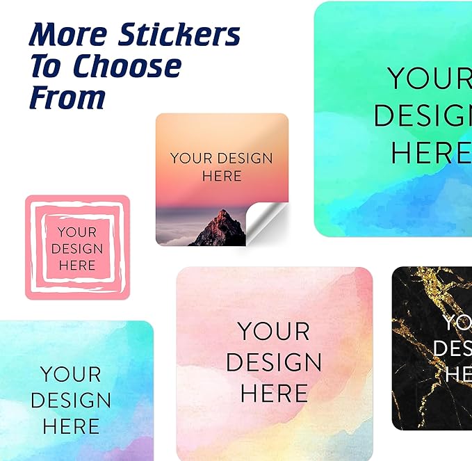 100 Custom Vinyl Stickers - Upload Your own Image, Text, Design, Logo - Personalized Logo Labels for Handmade, Packaging, Bottle, Jars, Candle, Brand Stickers (Foggy Valley, 6x6)