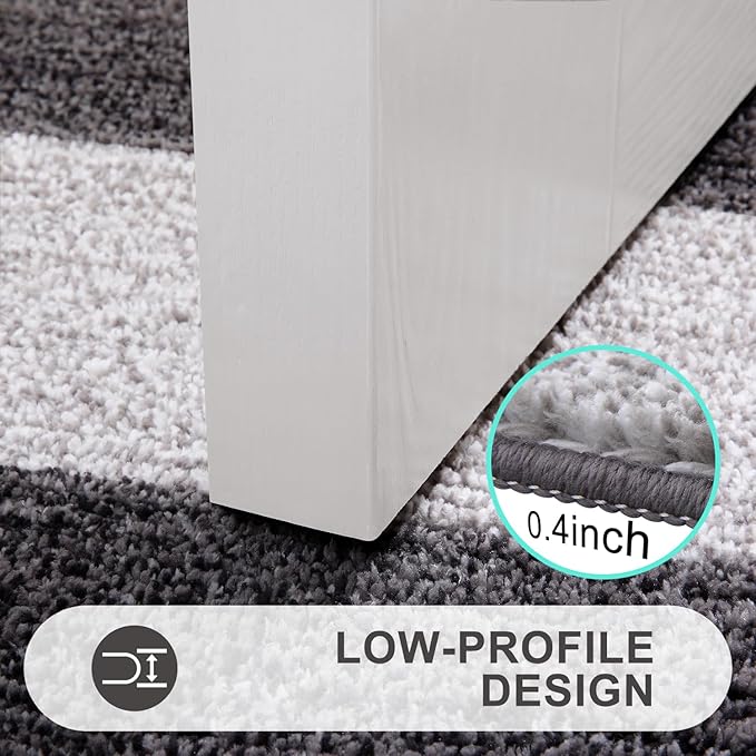 Kitinjoy Indoor Outdoor Door Mat, 48x30 Non-Slip Absorbent Dirt Trapper, Low-Profile Washable Inside Entrance Front Floor Mat, Sturdy Soft Entry Doormats for Entryway, Grey
