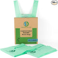 GREENER WALKER 100% Compostable Trash Bags with Tie Handles, 1.6 Gallon-150Bags, Food Scrap Kitchen Waste Bags with EN13432 Certified