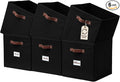 DECOMOMO Storage Bins, Cube Storage Bin with Labels, Fabric Storage Cubes for Shelves (10.5" x 11" / 6pcs, Black)