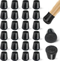 24 PCS Silicone & Felt Chair Leg Floor Protectors for Hardwood Floors - Furniture Pads, Chair Leg Covers/Cups - No Noise & Scratch-Proof - Round S (Fits 13/16"-1" / 20-25mm), Black