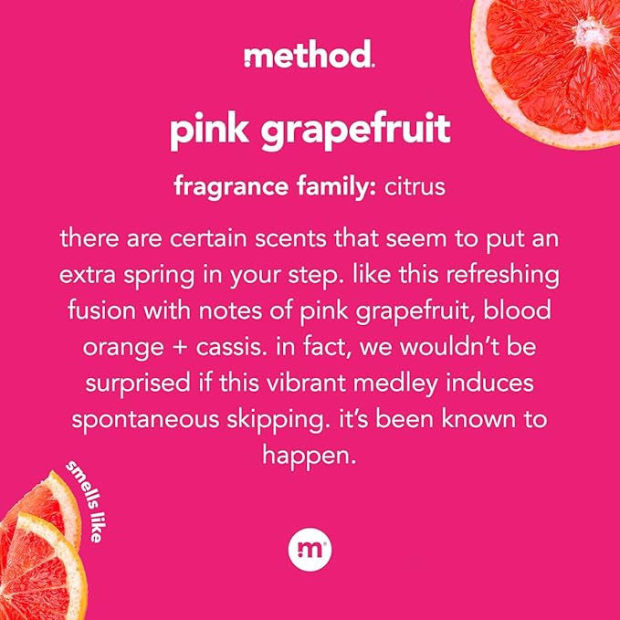 Method All-Purpose Cleaner, Pink Grapefruit, Plant-Based and Biodegradable Formula Perfect for Most Counters, Tiles, Stone, and More, 28 oz spray bottle (Pack of 2)