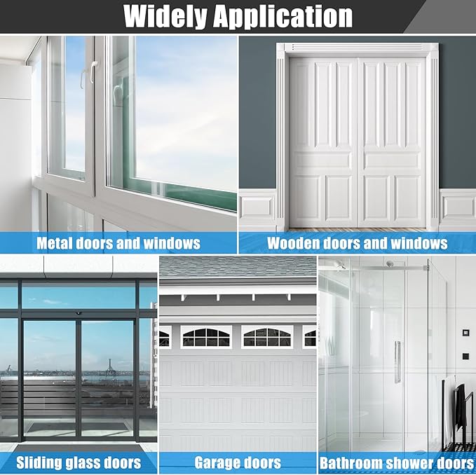 Draft Seal Tape for Doors and Windows 3 in x 20 Ft Silicone Weather Stripping Extra Thick 2mm Door Seal Strip with Strong Adhesive Draft Insulation Stopper Side Seal - White