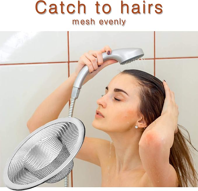4pcs Heavy Duty Stainless Steel Slop Basket Filter Trap,3.54" Top / 1.65" Mesh Metal Sink Strainer,Perfect for Kitchen Sink/Bathroom Bathtub Wash Basin Floor Drain Balcony Drain Hole,Utility