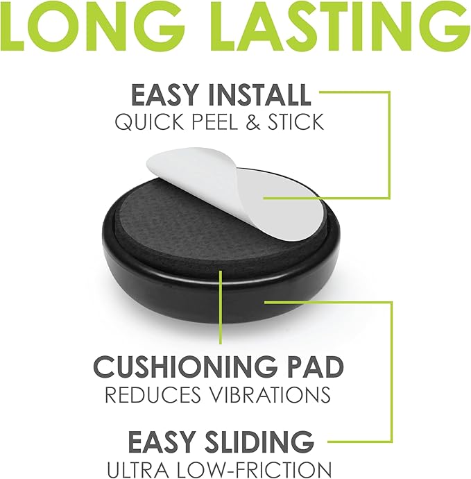 Slipstick GorillaGlides Kitchen Appliance Sliders (16 x 1” Round Glides) Self Adhesive Countertop Appliance Sliders Provide Easy Sliding and Saves Space on Counters