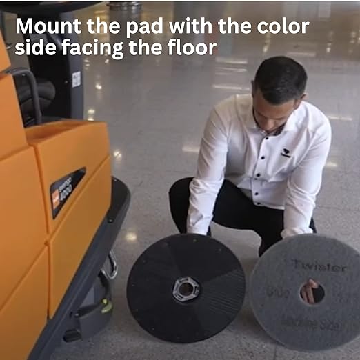 Diversey DD800576 TASKI Twister Intellipad Diamond Coated Floor Machine Cleaning Pad, Made in USA, Burnish to High Super Gloss Finish, Grey/Brown, 21-inch (Pack of 2)