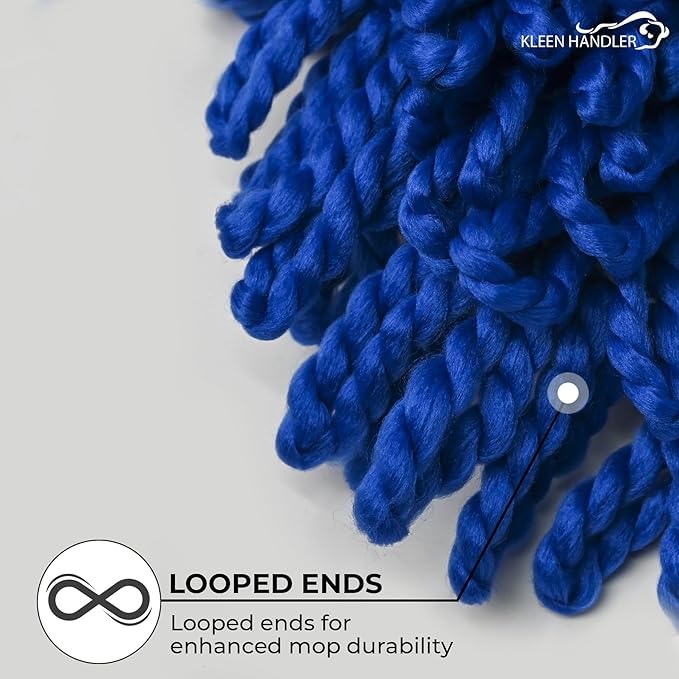KLEEN HANDLER 24 Inch Microfiber Dust Mop Bulk Pack of 12, Medium Washable Commercial Dust Mop, Sweeper, Janitorial Dust Mop Head Replacement, Push Mop Broom, Blue