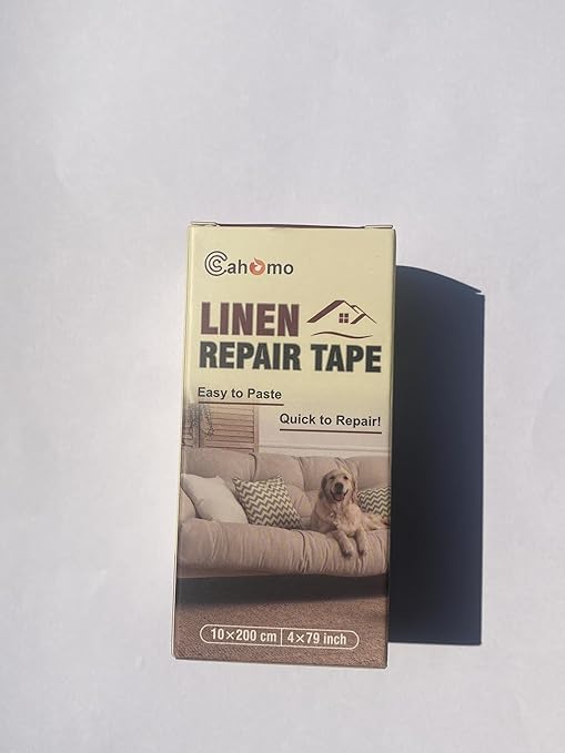 Linen Repair Tape 4x79 inch, Self Adhesive Fabric Patches, Linen Patch Tape Kit, Fabric Repair Tape for Couch Sofas, Headboards, Chairs, Pillows, Curtains, Couches - Navy Blue