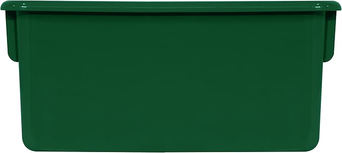 Wood Designs Cubby Storage Bin, Heavy Duty Plastic Containers for Kids Green Cubby Tray Set of 25