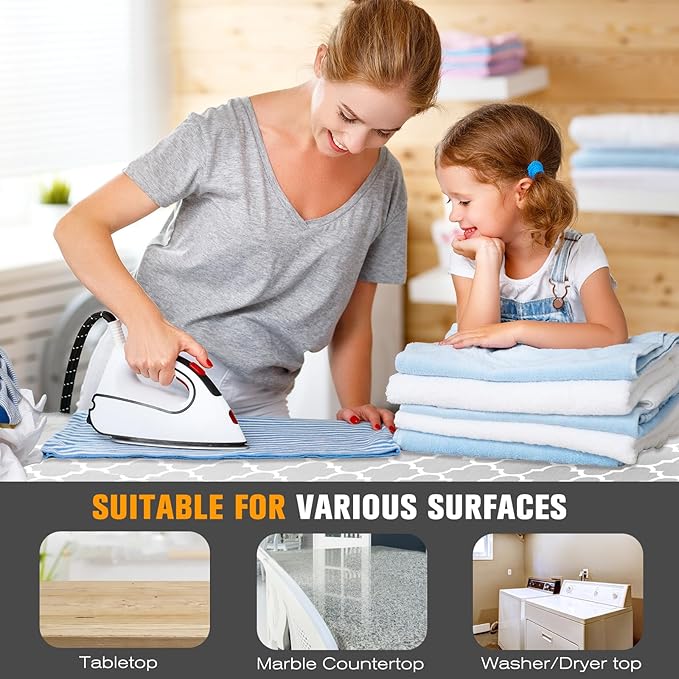 Ironing Mat, Portable Ironing Pad, 28 x 24 inch Ironing Mat for Table Top of Washer, Dryer, Table Top, Countertop, Silincoe Coating and Scorch Resistant