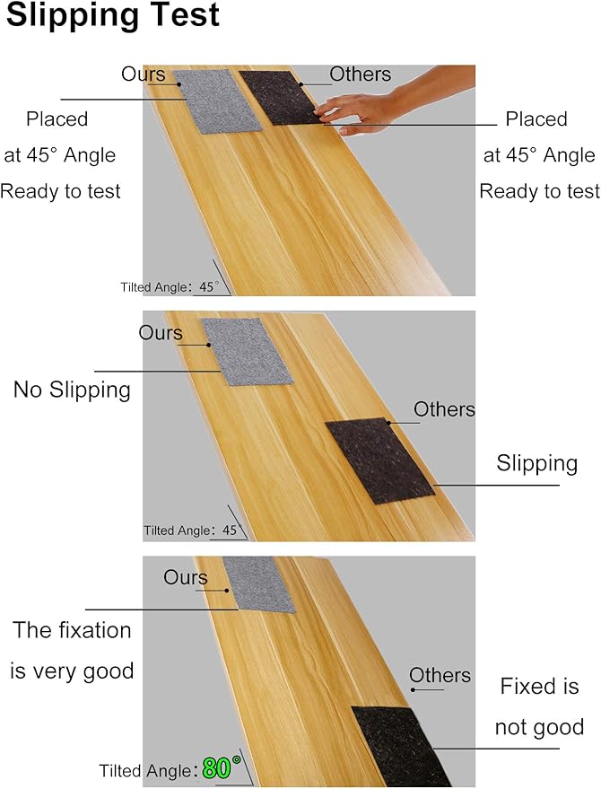 Non Slip Rug Pad Grippers - Round 6x6, 1/8" Thick, (Felt + Rubber) Double Layers Area Carpet Mat Tap, Provides Protection and Cushioning for Hardwood or Tile Floors