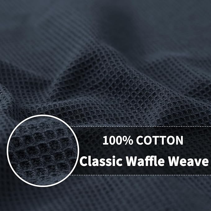 Homaxy 100% Cotton Kitchen Towels and Dishcloths Set - 8 Pack Waffle Weave Soft and Absorbent Dish Towels - 26 X 16 Inch and 12 X 12 Inch - Multiple Colour