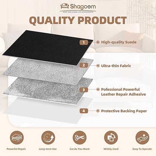 Suede Repair Patch, 17X79 Inch Fabric Large Repair Tape, Self-Adhesive Patches for Furniture, Sofa, Car Interior, Shoes, Hand Bag, Clothing (Beige, 17X79 Inch)