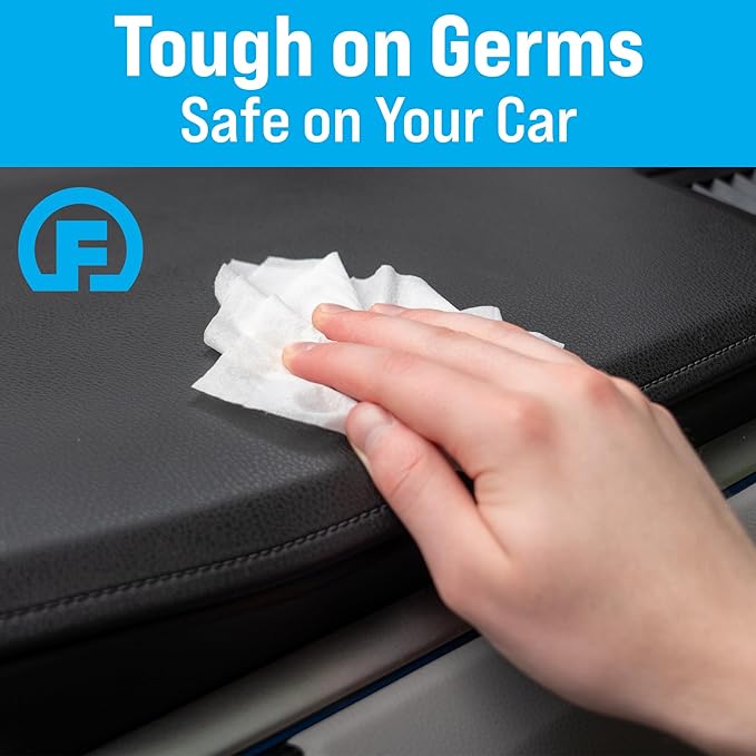 Fortress Car Interior Wipes with Microfiber Cloth (25 ct, Pack of 24) for Car Interior Cleaning, Dashboard, Seats, Detailing, and Steering Wheel [Travel Size] Skin-Safe Car Interior Cleaner Supplies