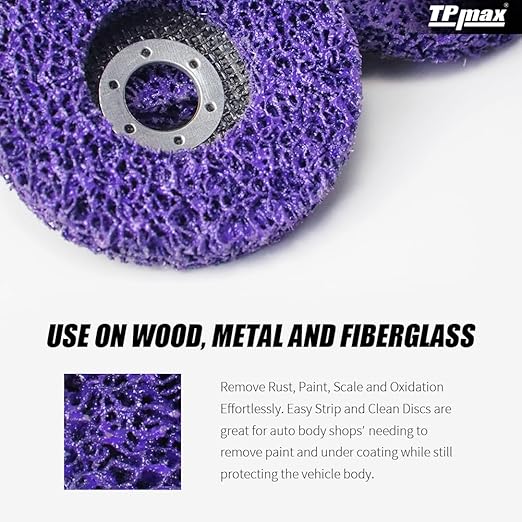 5" x7/8'' Stripping Discs Rust Remover Wheel Remove Paint and Oxidation Poly Strip Wheel Disc Abrasive Angle Grinding Wheel - 5 Pack(Purple)