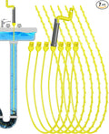 Drain Clog Remover Tool, 30 Inch Sink Snake Hair Clog Remover with Rotating Handle and 7 Wand Spares, Anti-Break Nylon Drain Hair Remover Plumbing Snake, Unclog Drain Quickly and Easily-7 Pack