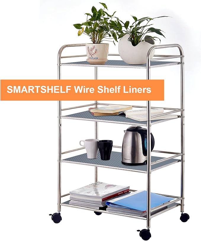 Shelf Liners for Kitchen Cabinets Refrigerator Liners Waterproof & Oil-Proof Kitchen Cupboard Liner Non-Slip Drawer Mats EVA Material Non Adhesive Fridge Mats for Shelves 17.3 x 393.7 Inches